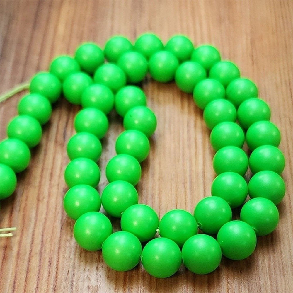 25pcs 8MM Swarovski‎ Pearls, Neon Green, 5810 Crystal Round Pearl UV Reactive